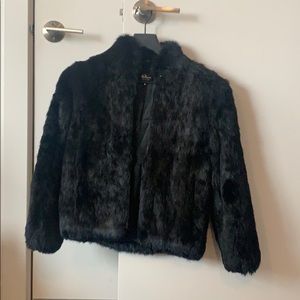 XSmall rabbit fur jacket black
